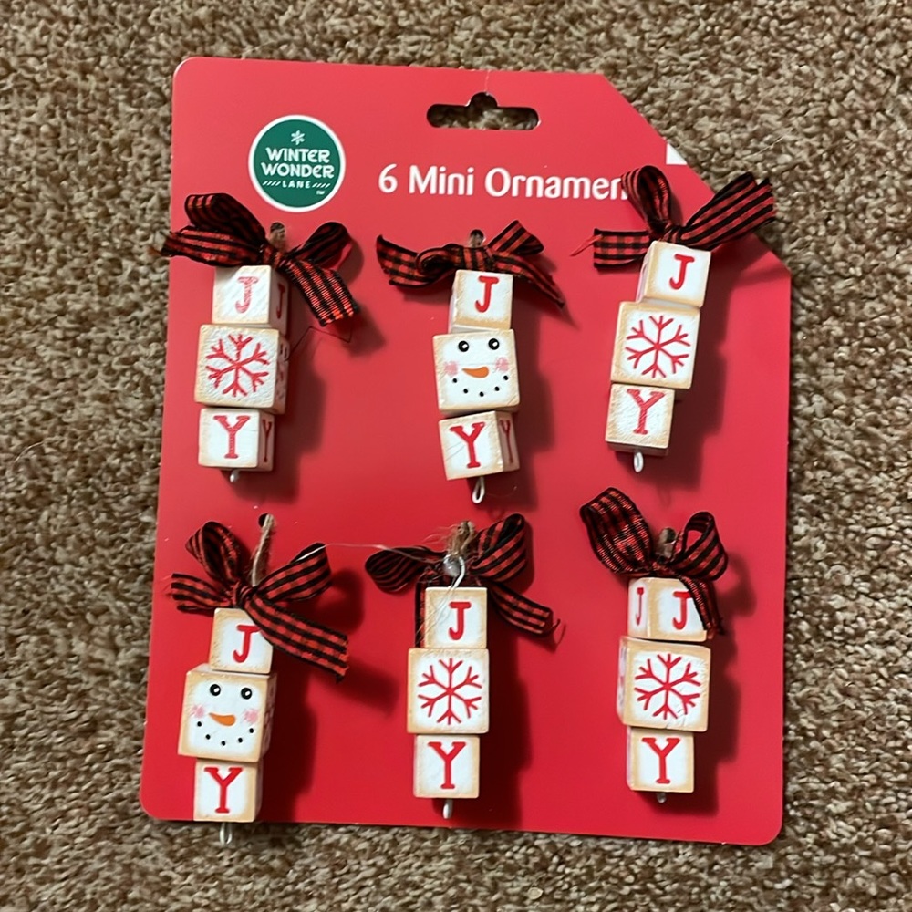 Winter Wonder 6 Mini Ornaments JOY